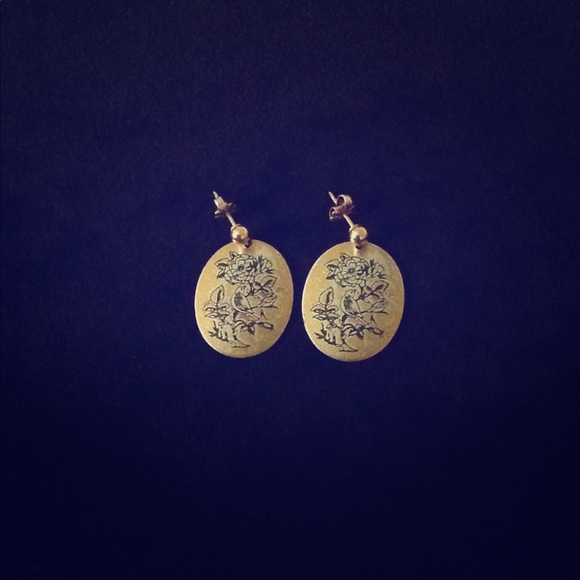 Reed & Barton Jewelry - REED & BARTON Damascene Bird of Paradise Earrings